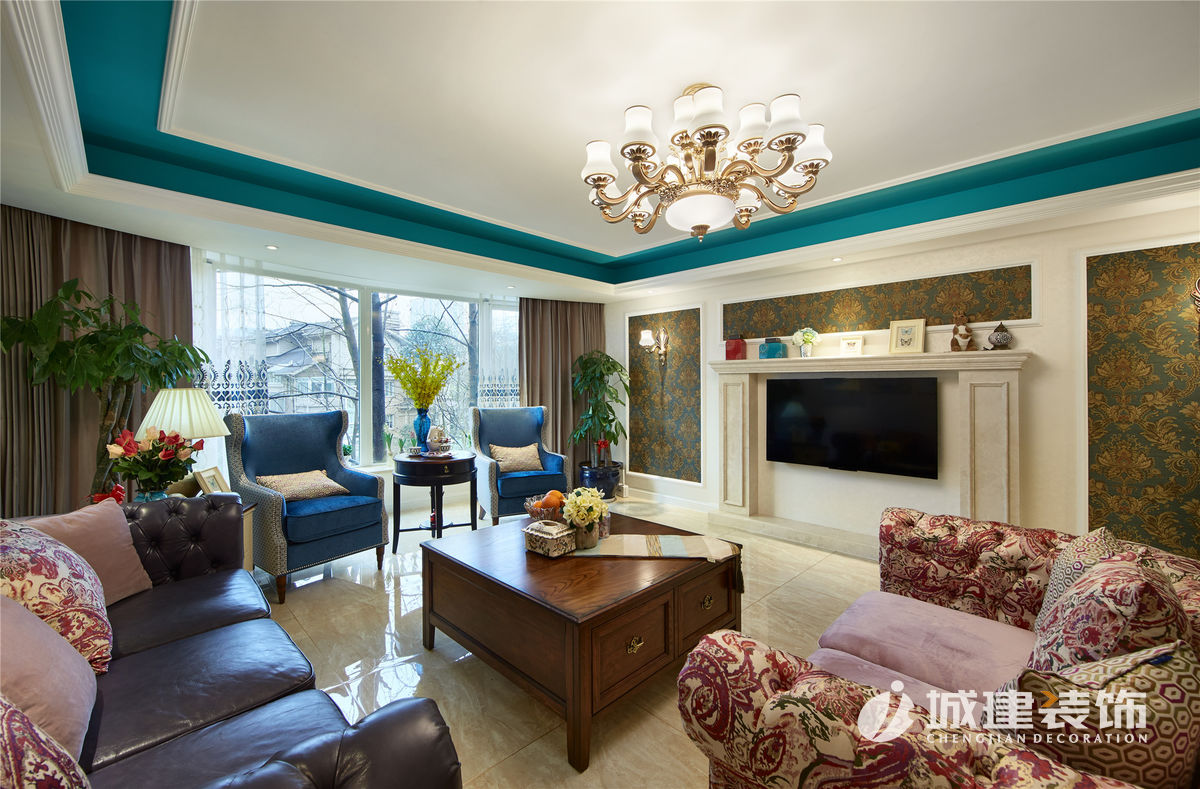 花園府150㎡四室美式家裝效果圖